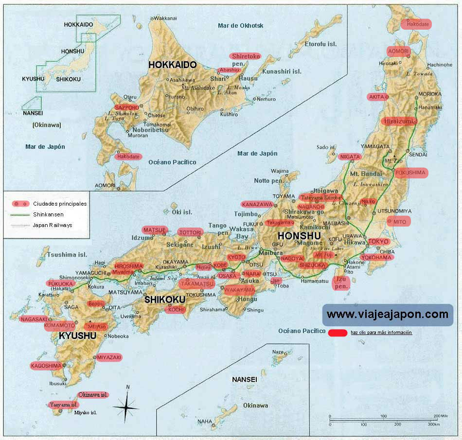 VIAJE A JAPÓN Mapa interactivo de Japón